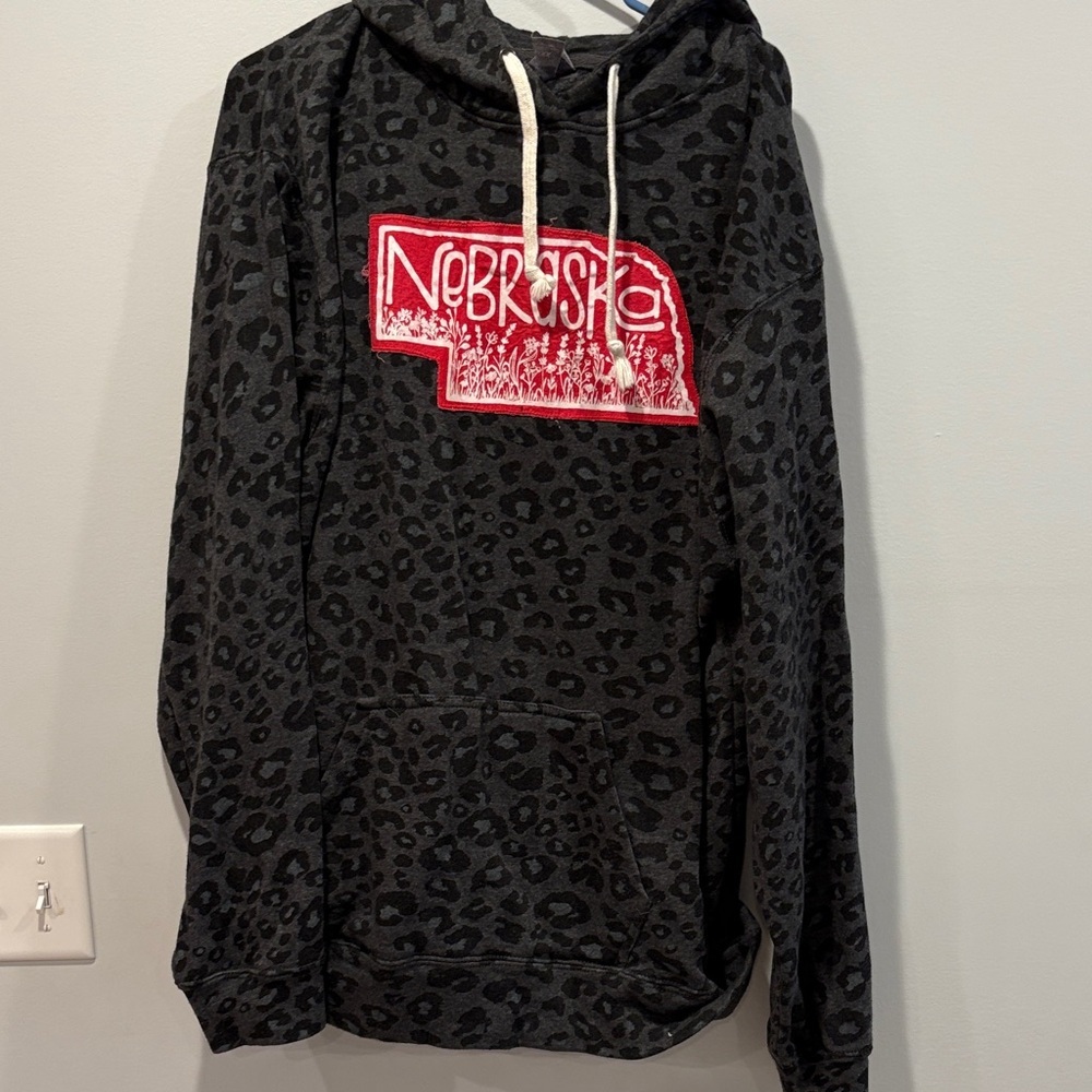 Nebraska Black Leopard Print Sweater